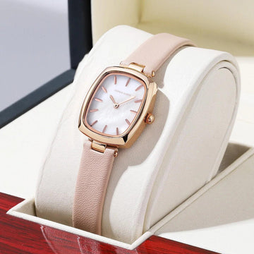 New Elegant Womens Top Brand Watch Original Leather Rose Gold Tone 3Bar Waterproof Fashion Quartz Watches for Women
